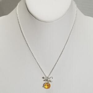 Silver tone SAQ 16" 4" ext. dragonfly w/rhinestone 1.2063